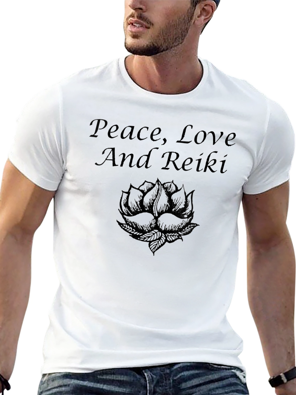 Peace Love Reiki T-Shirt - Black Spiritual Tee