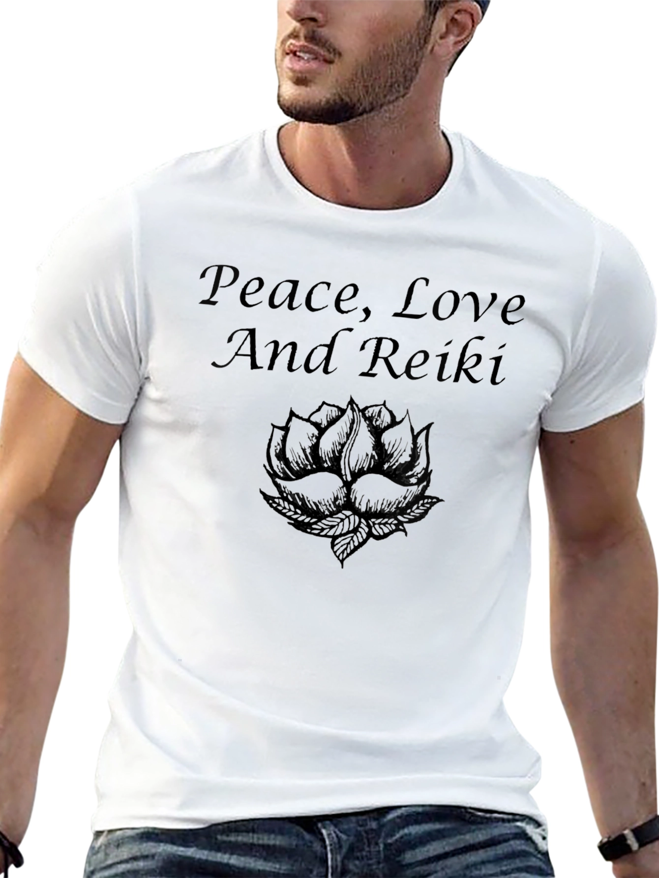 Peace Love Reiki T-Shirt - Black Spiritual Tee