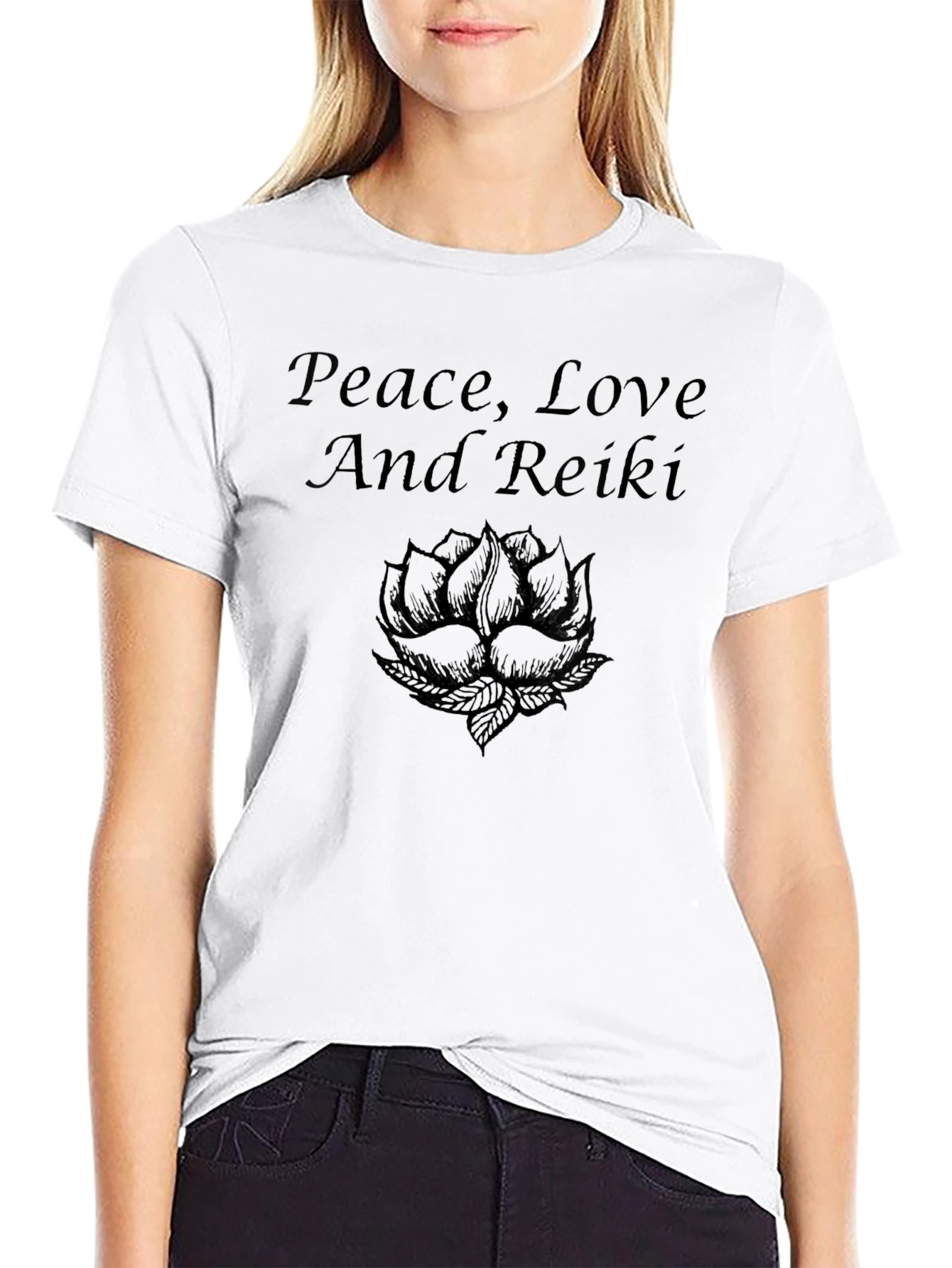 Peace Love Reiki T-Shirt - Black Spiritual Tee