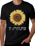 Sunflower Love Graphic Tee - Black