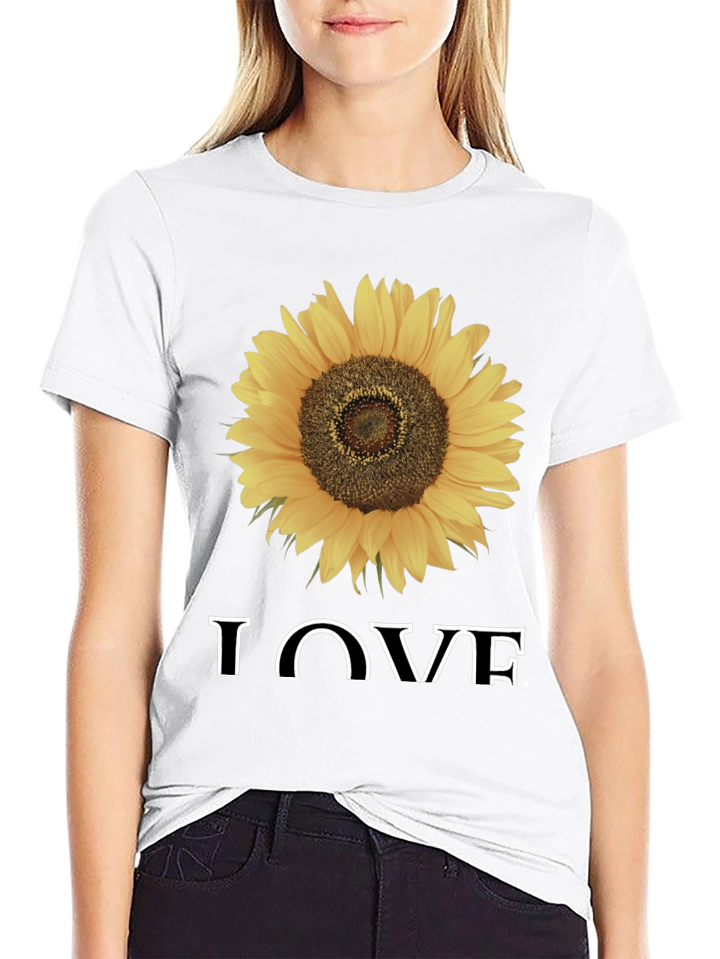 Sunflower Love Graphic Tee - Black