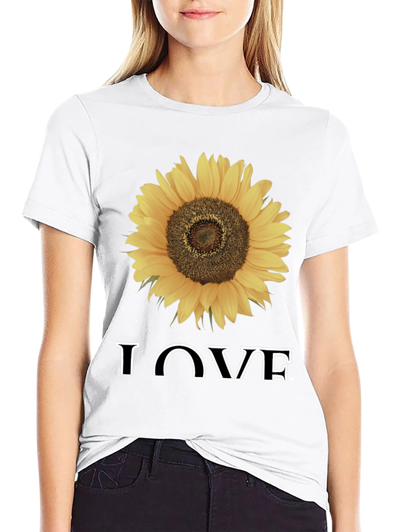 Sunflower Love Graphic Tee - Black