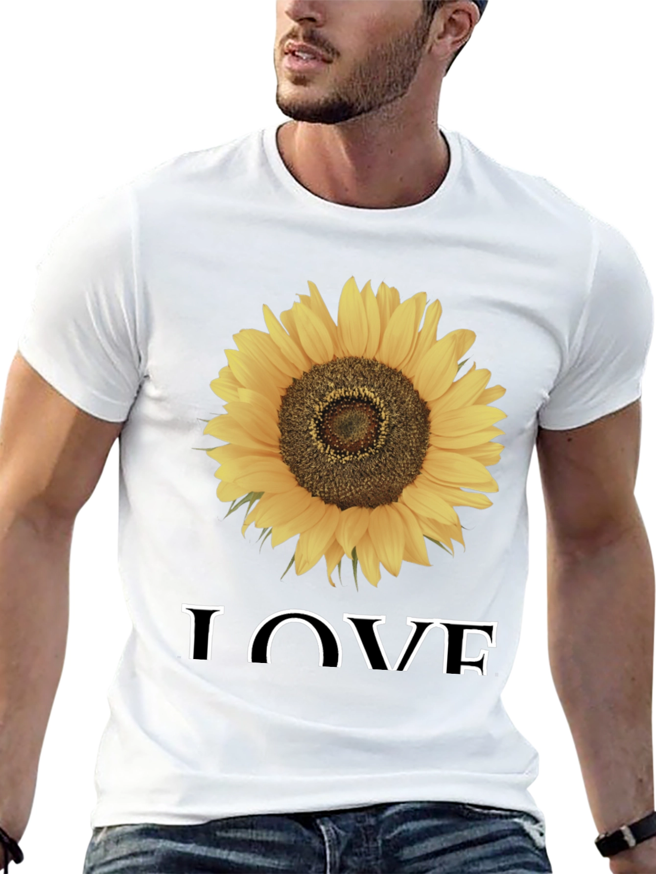 Sunflower Love Graphic Tee - Black