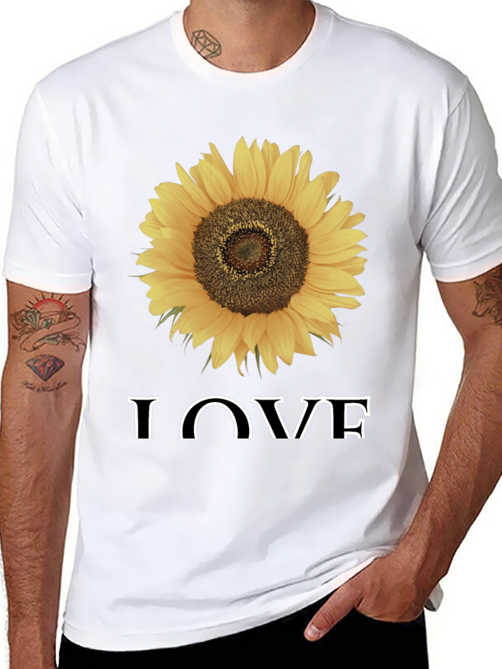Sunflower Love Graphic Tee - Black