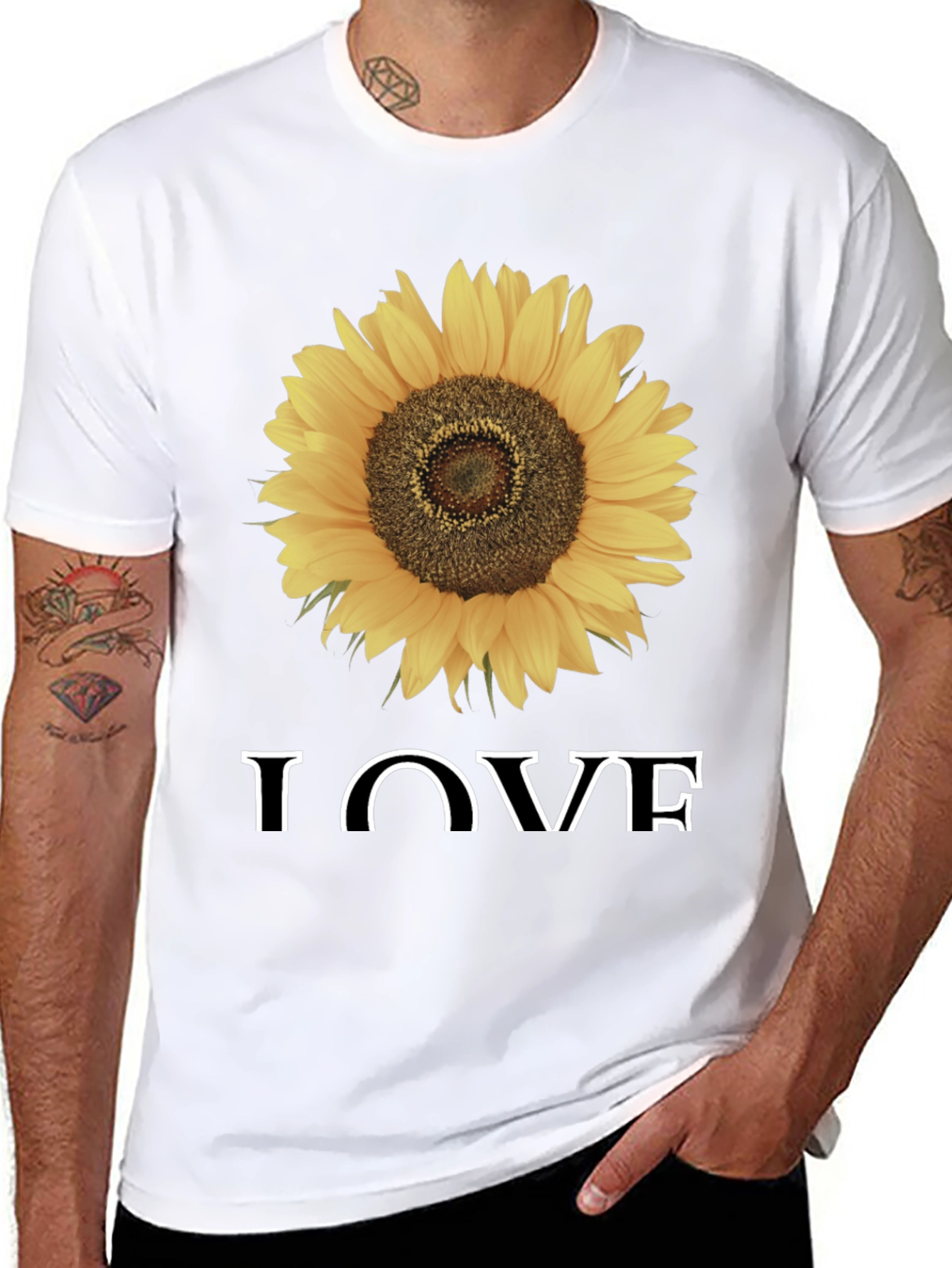 Sunflower Love Graphic Tee - Black