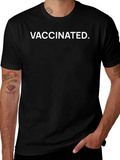 Vaccinated Graphic T-Shirt - Black Casual Wear