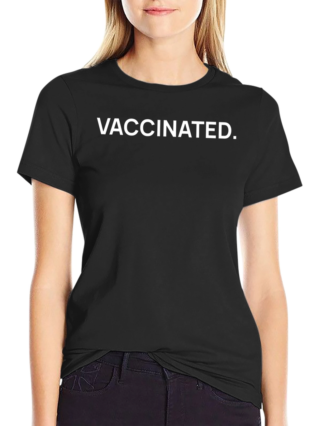 Vaccinated Graphic T-Shirt - Black Casual Wear