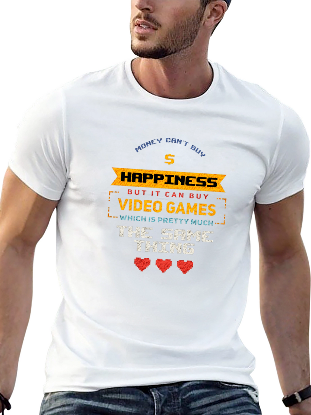 Gamer T-Shirt - Money Cant Buy Happiness