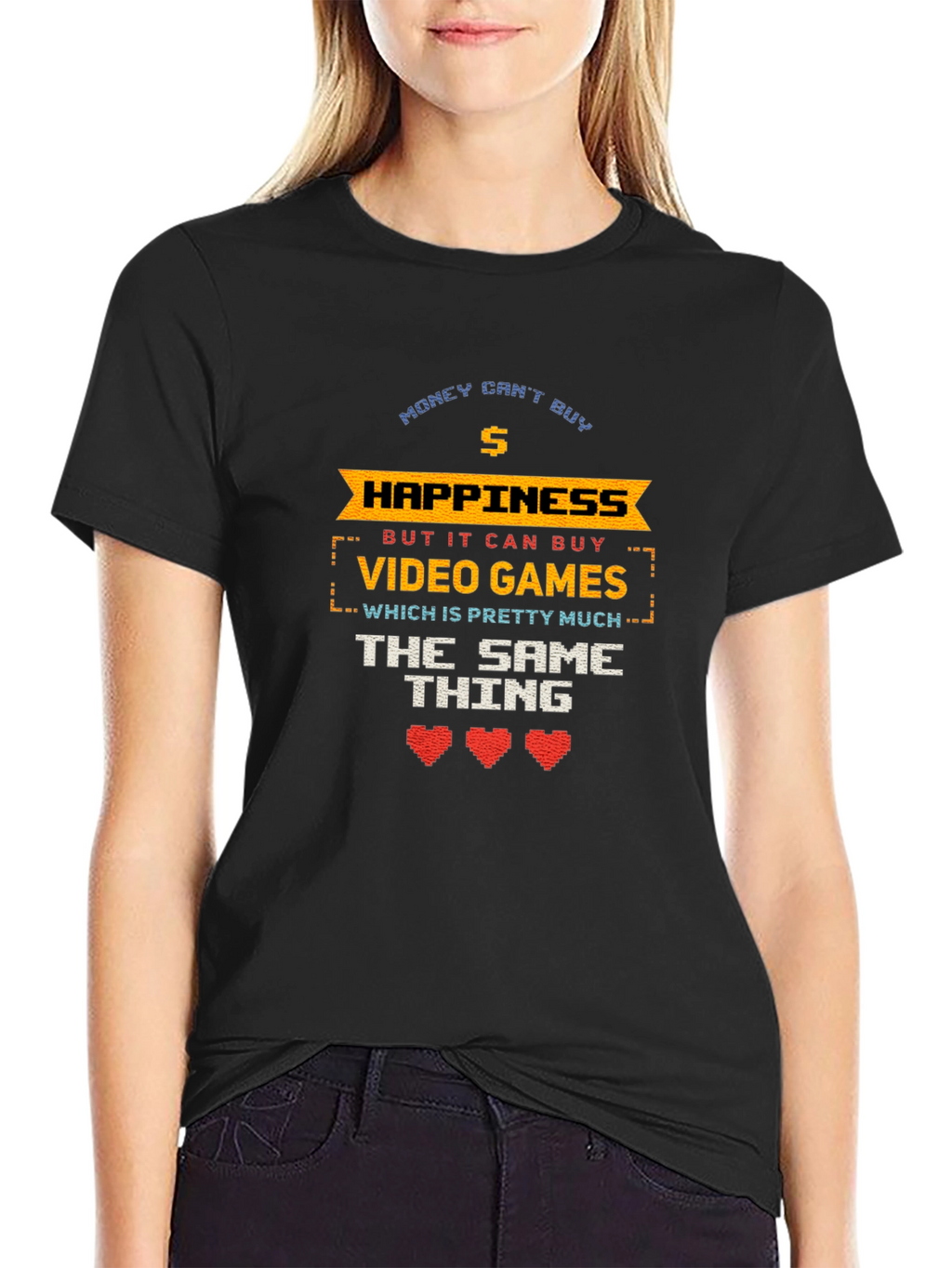 Gamer T-Shirt - Money Cant Buy Happiness