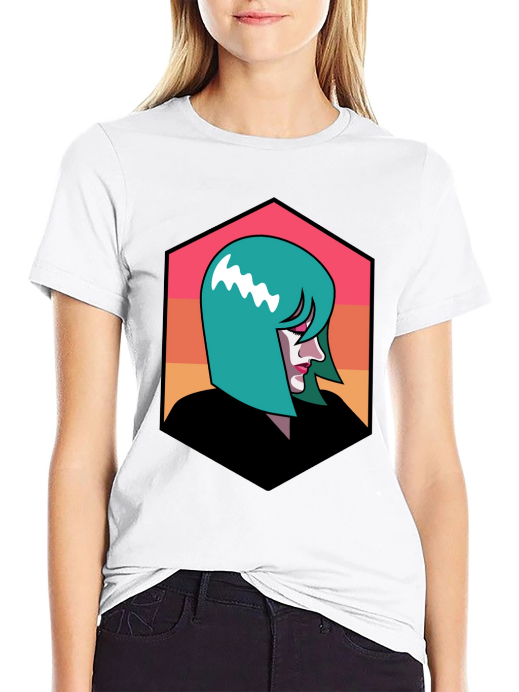 Retro Woman Graphic Tee - Stylish Comfort