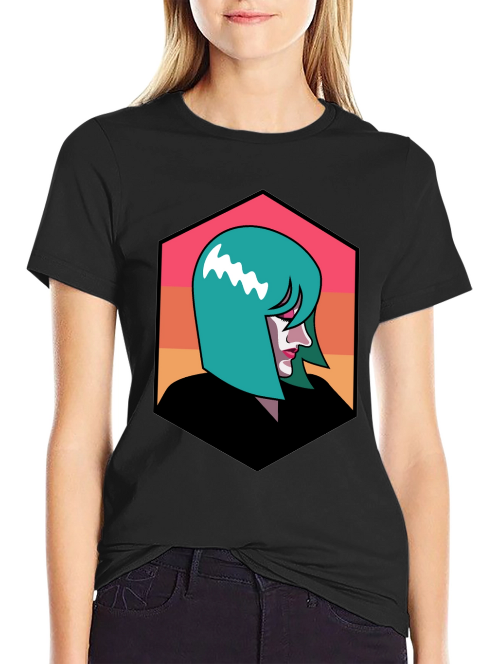 Retro Woman Graphic Tee - Stylish Comfort
