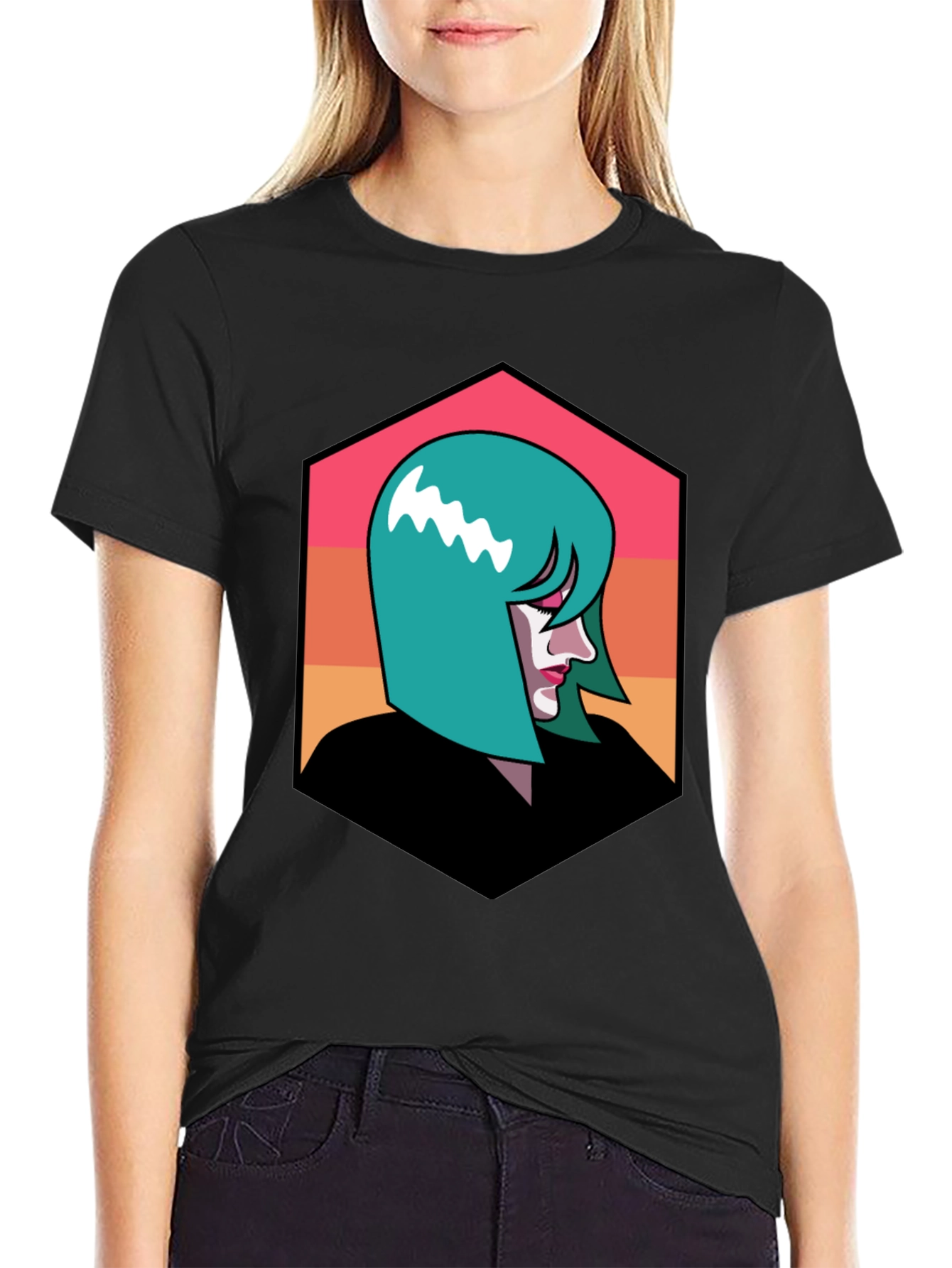 Retro Woman Graphic Tee - Stylish Comfort