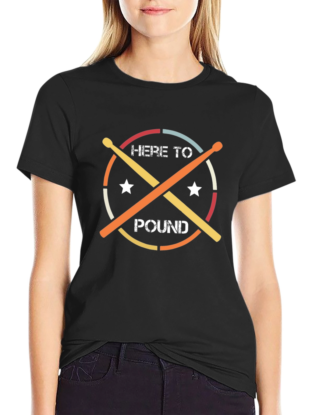 Here to Pound Drummer T-Shirt