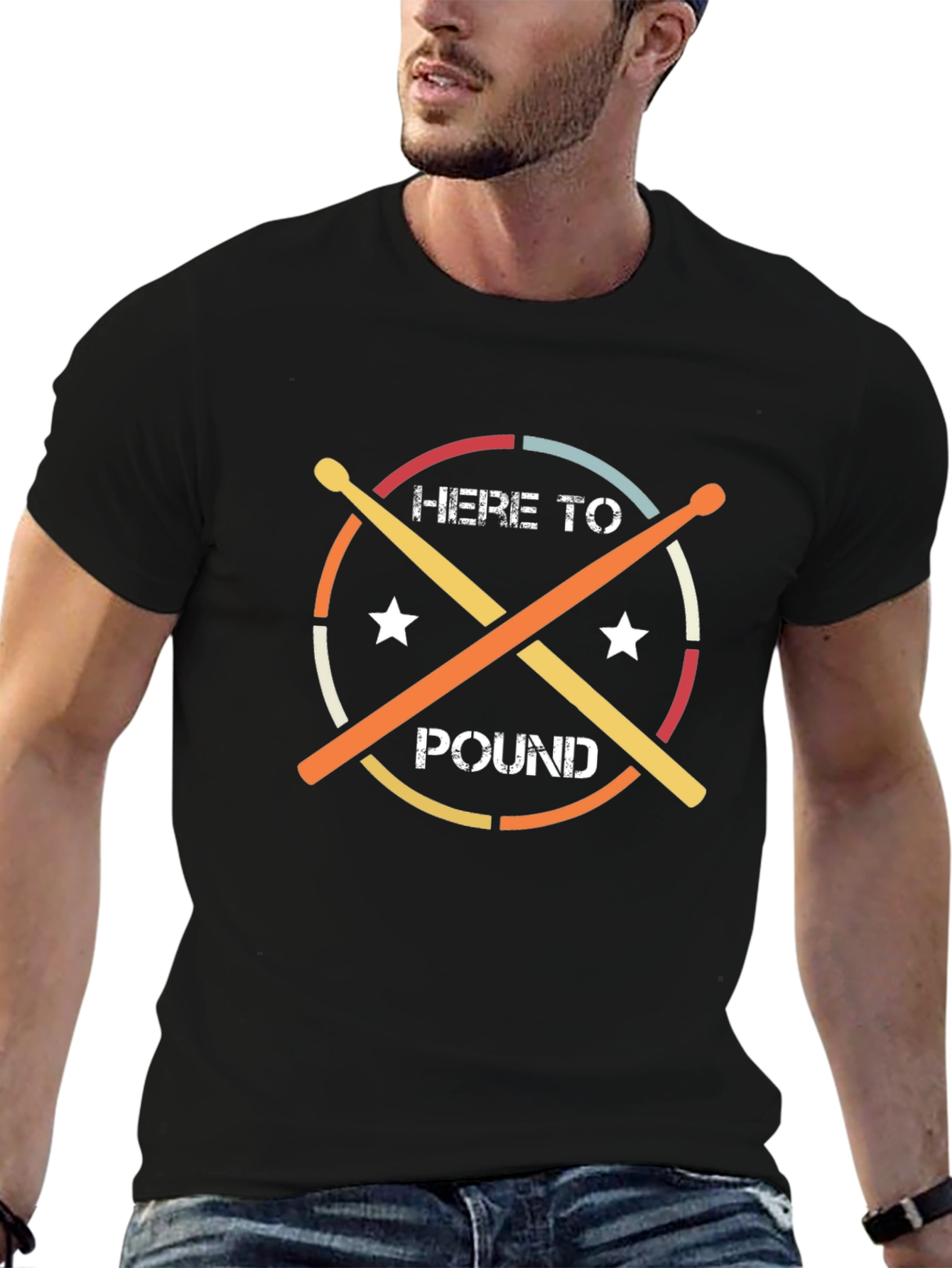 Here to Pound Drummer T-Shirt