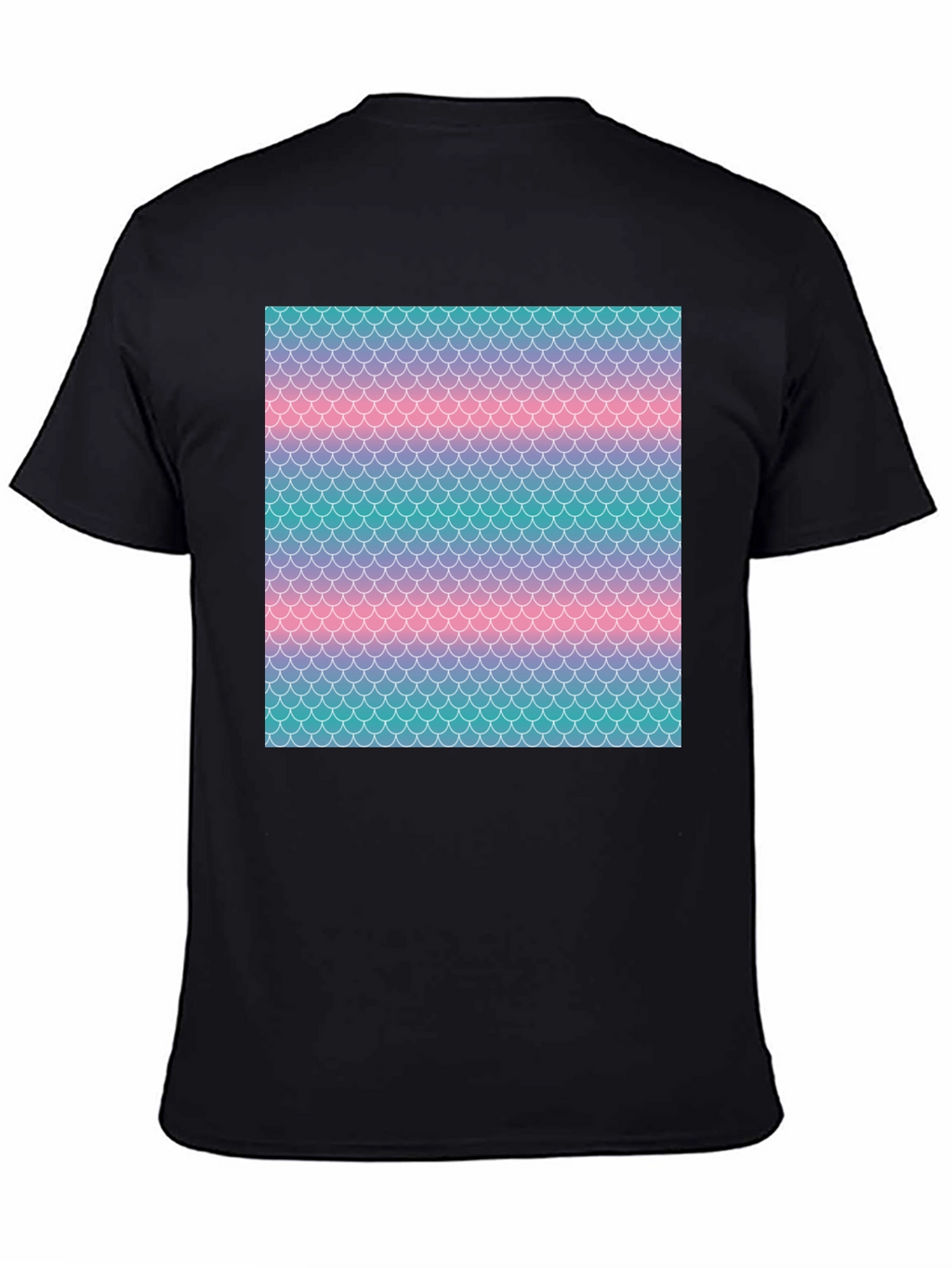 Mermaid Scale Print Black T-Shirt