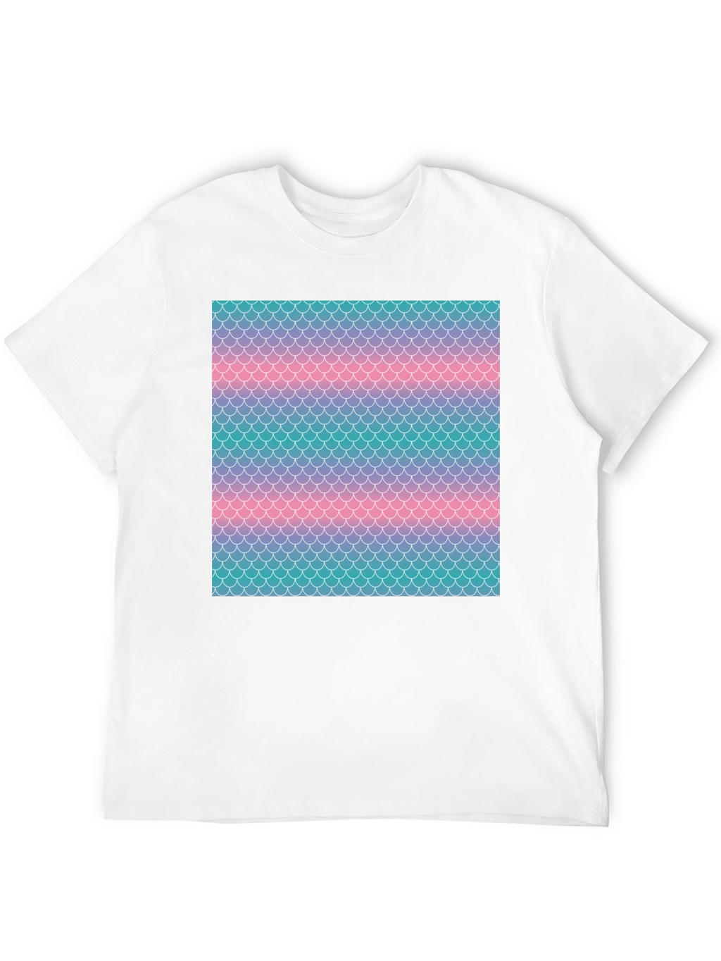 Mermaid Scale Print Black T-Shirt
