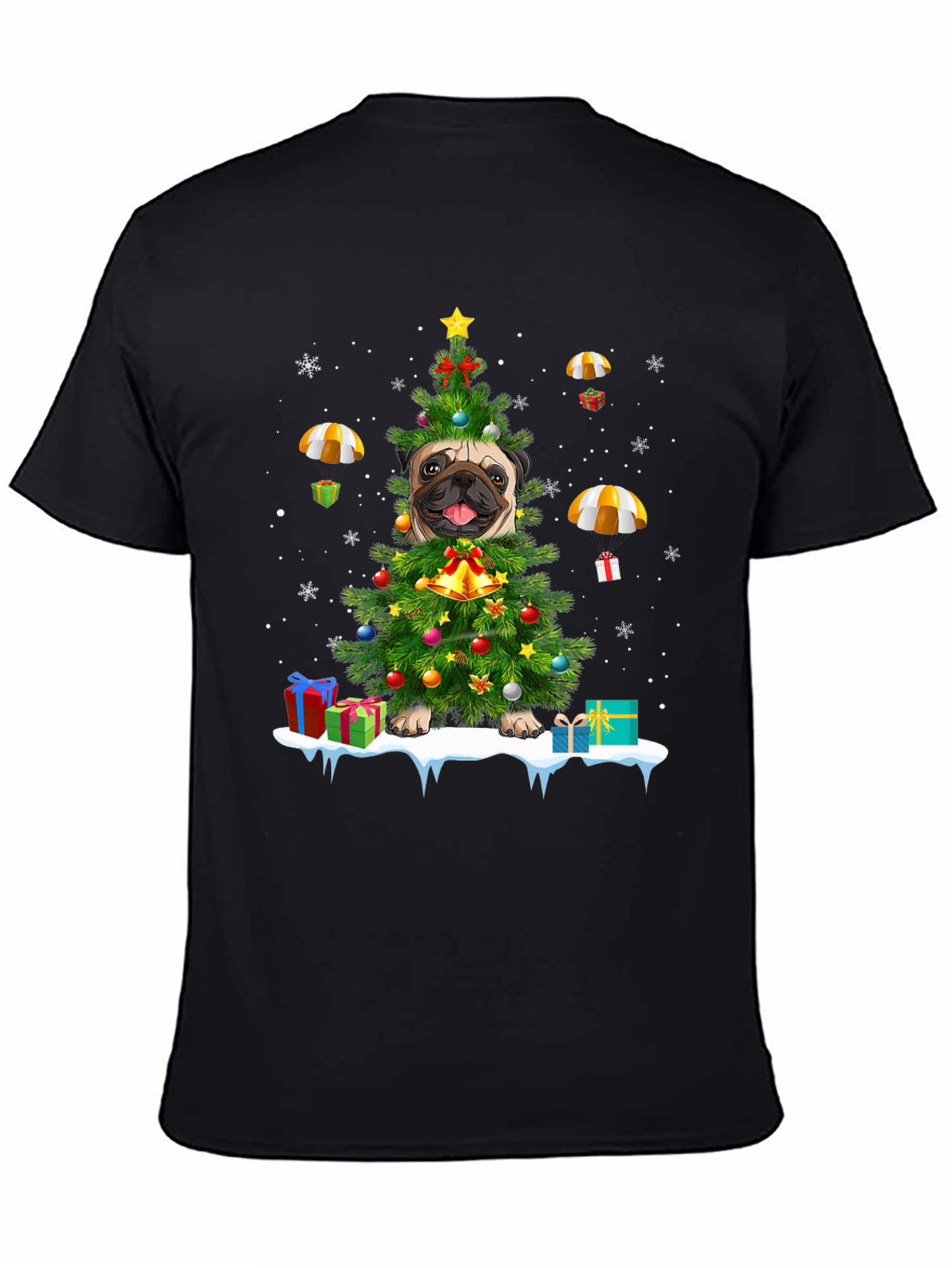 Christmas Pug Tree T-Shirt – Festive Dog Lover Tee