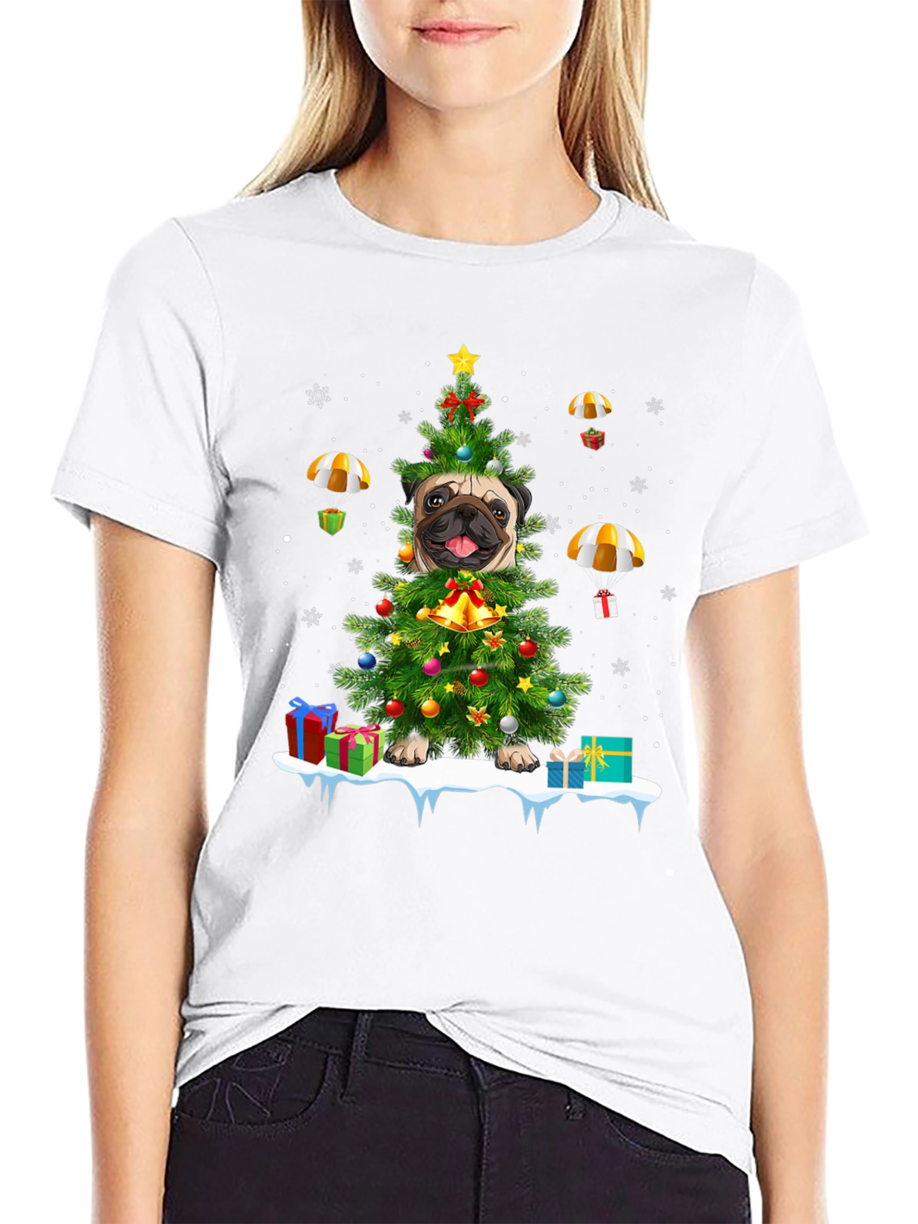 Christmas Pug Tree T-Shirt – Festive Dog Lover Tee