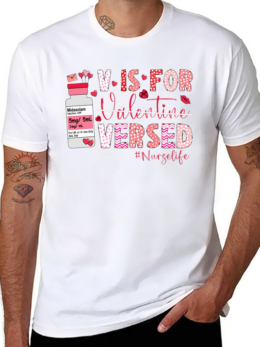 Nurse Valentines Day T-Shirt: V is for Versed