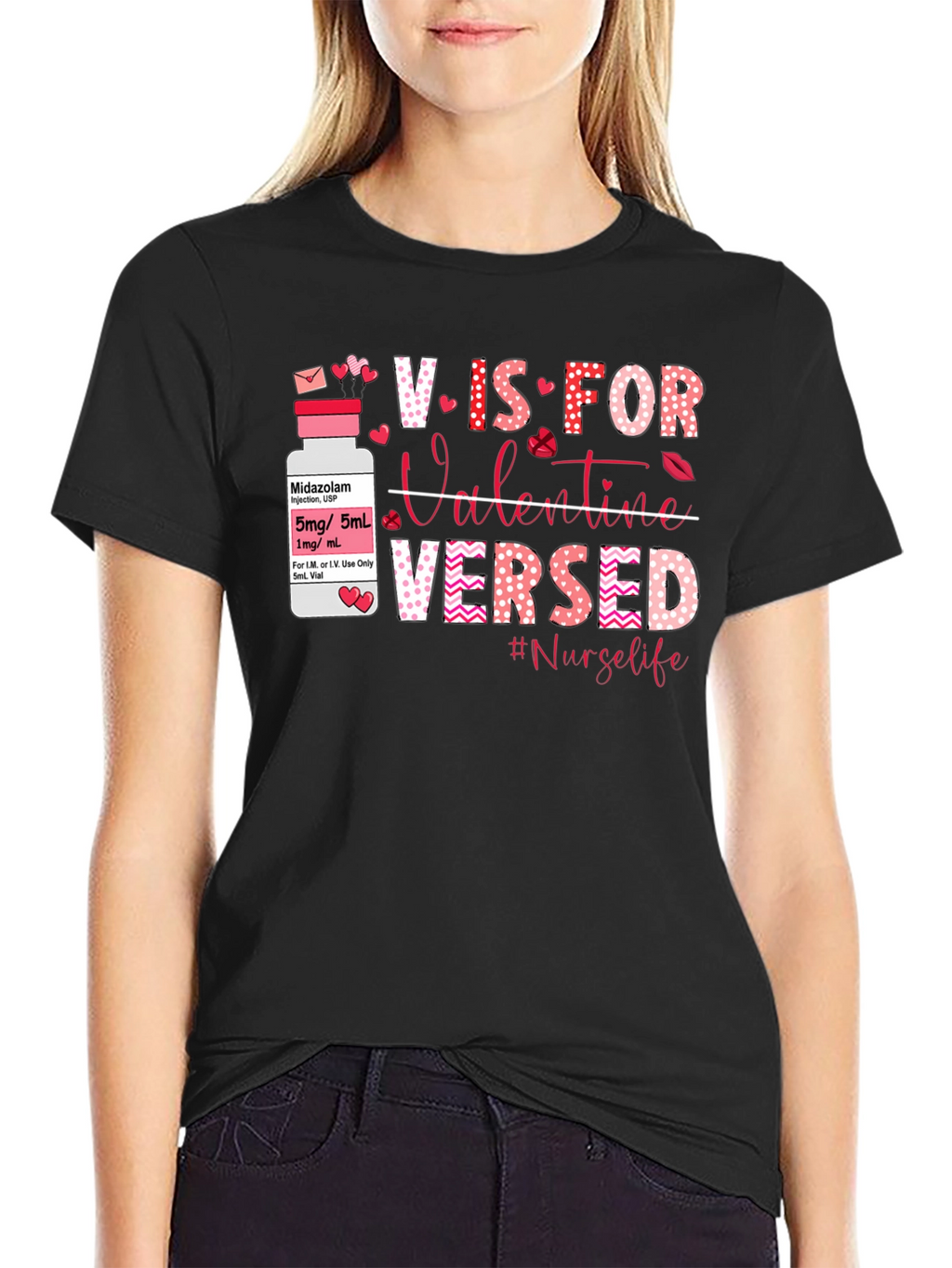 Nurse Valentines Day T-Shirt: V is for Versed