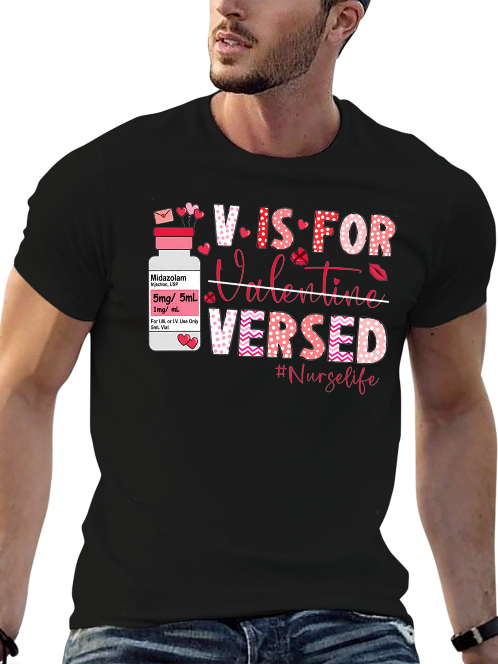 Nurse Valentines Day T-Shirt: V is for Versed
