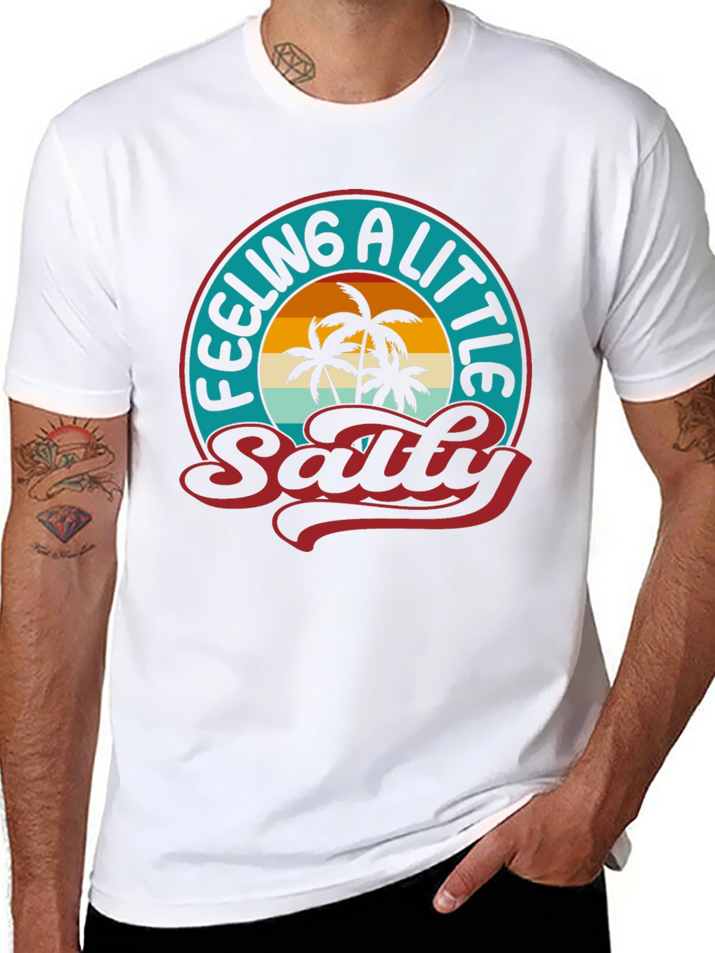 Feeling A Little Salty T-Shirt - Palm Tree Graphic