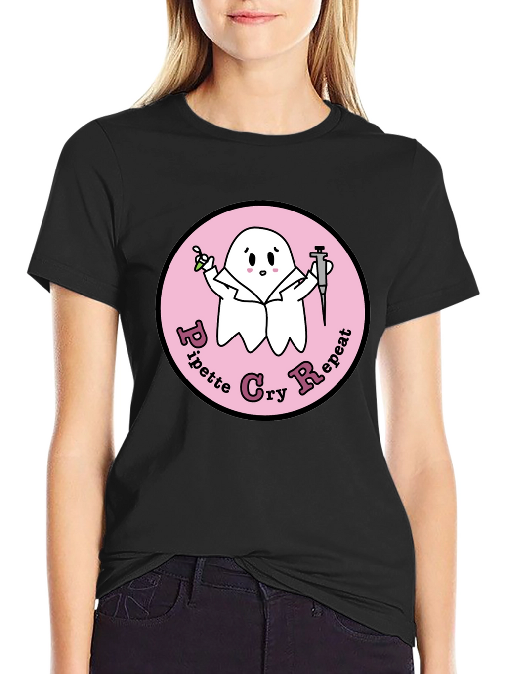 Pipette Cry Repeat Ghost T-Shirt