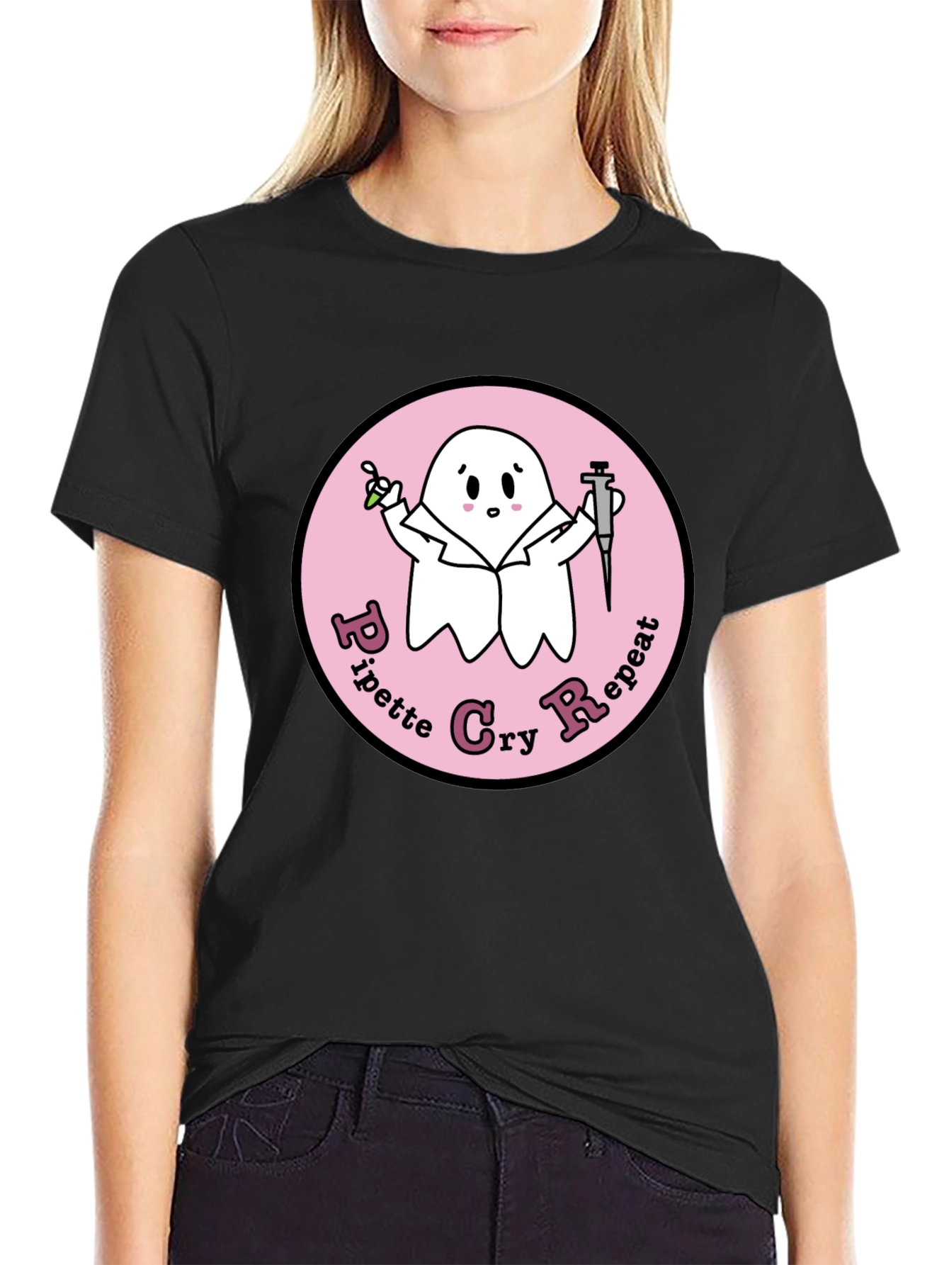 Pipette Cry Repeat Ghost T-Shirt
