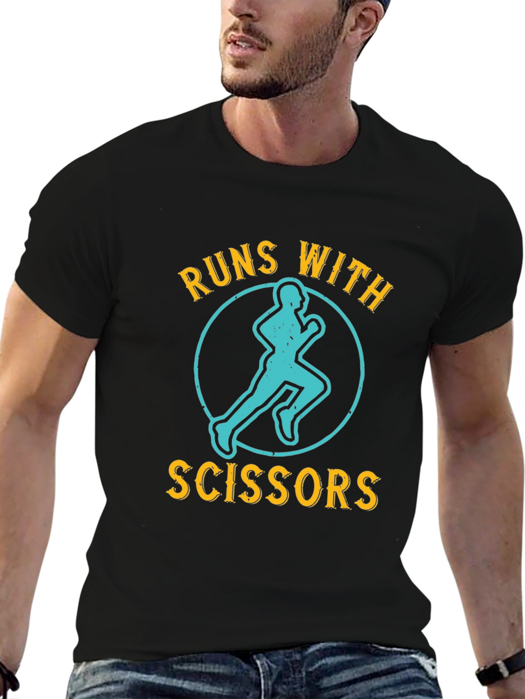 Runs With Scissors T-Shirt - Funny Graphic Tee