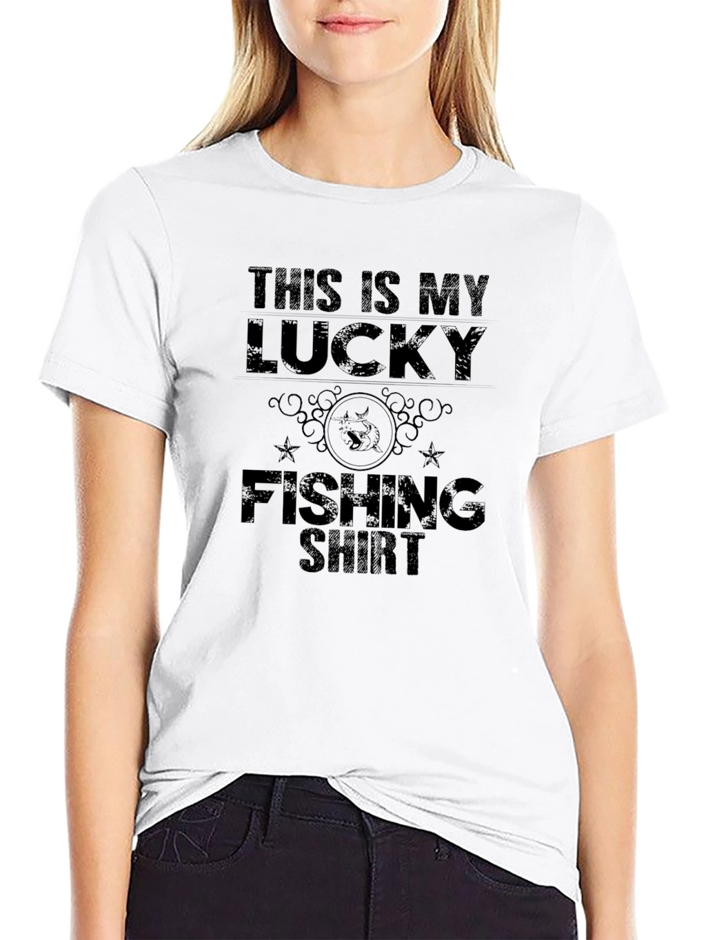 Lucky Fishing Shirt - Mens Black Tee
