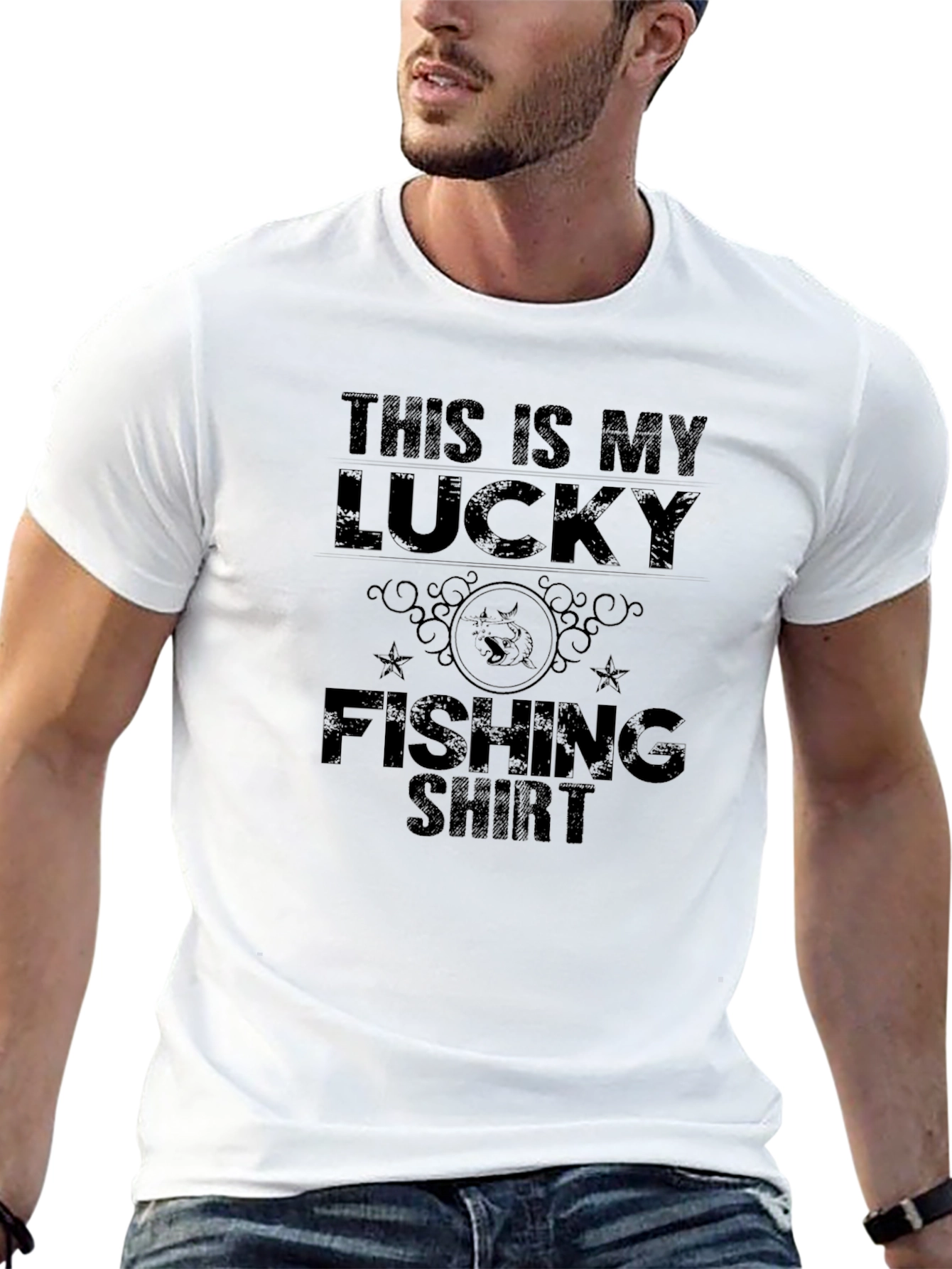 Lucky Fishing Shirt - Mens Black Tee
