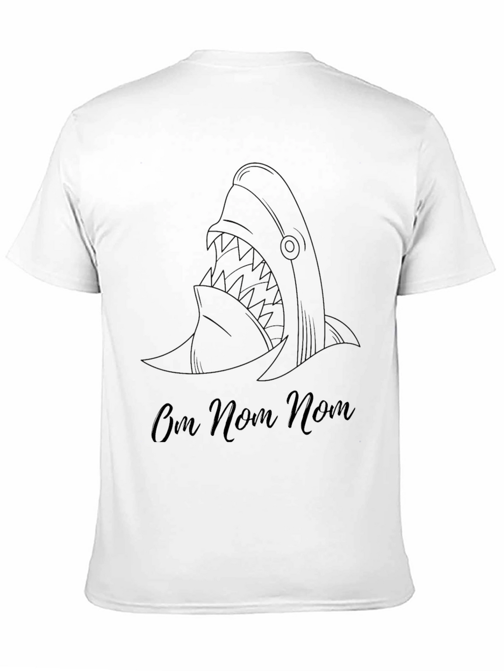 Shark Om Nom Nom T-Shirt - Black Cotton Tee