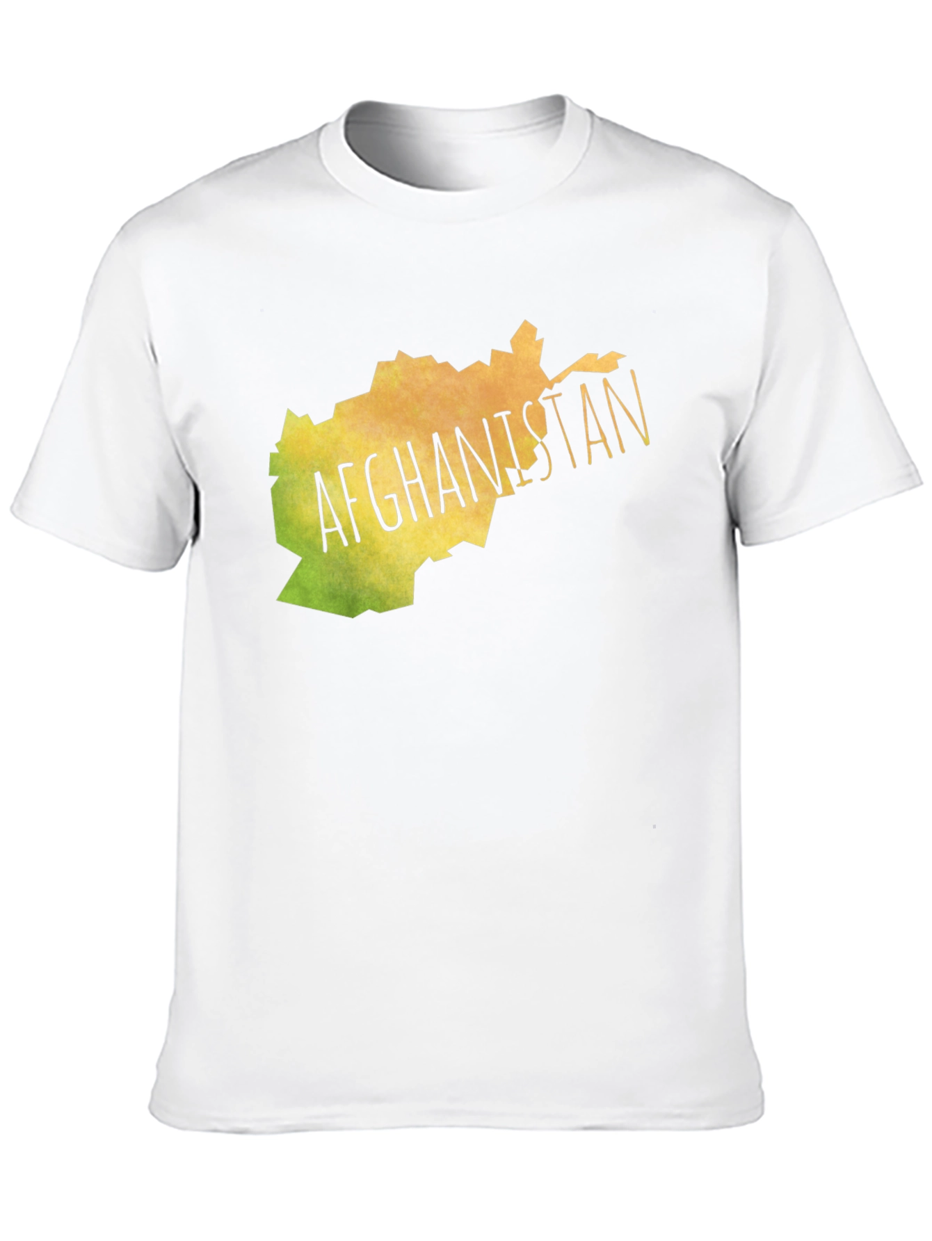 Afghanistan Map Graphic Tee - Black Cotton T-Shirt