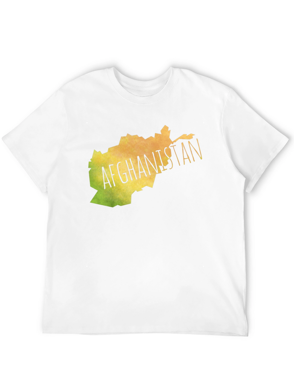 Afghanistan Map Graphic Tee - Black Cotton T-Shirt