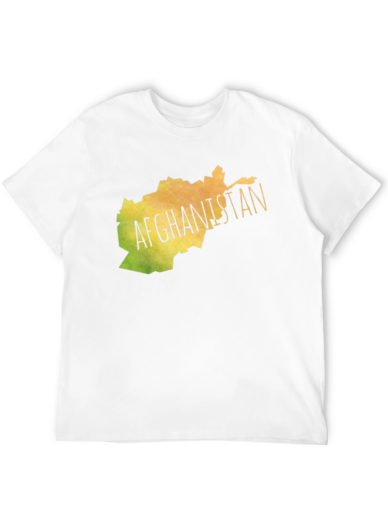 Afghanistan Map Graphic Tee - Black Cotton T-Shirt