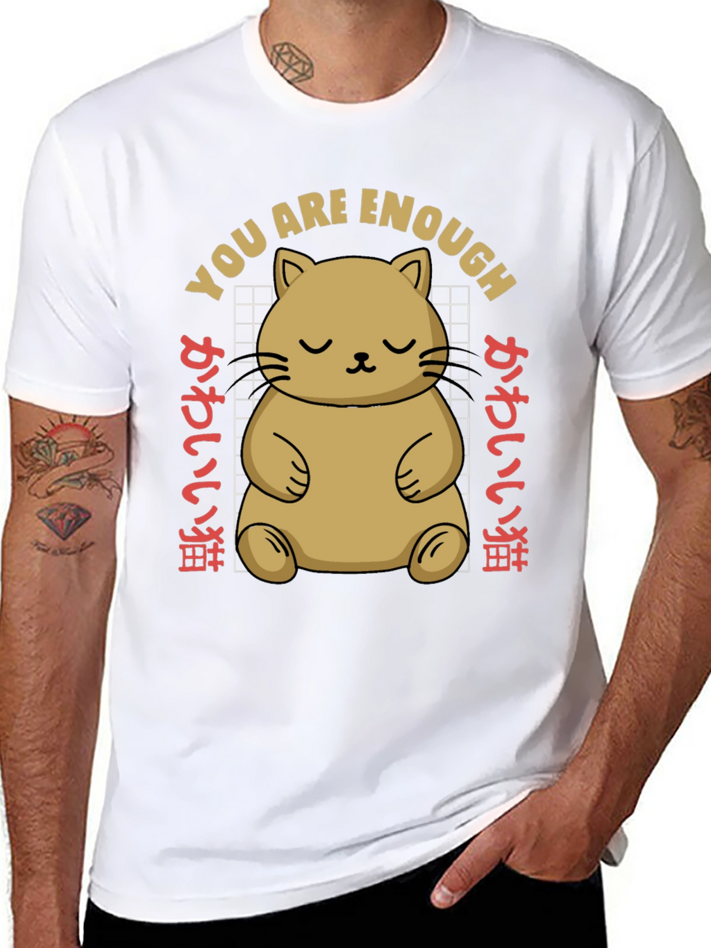 Cute Cat You Are Enough Graphic Tee