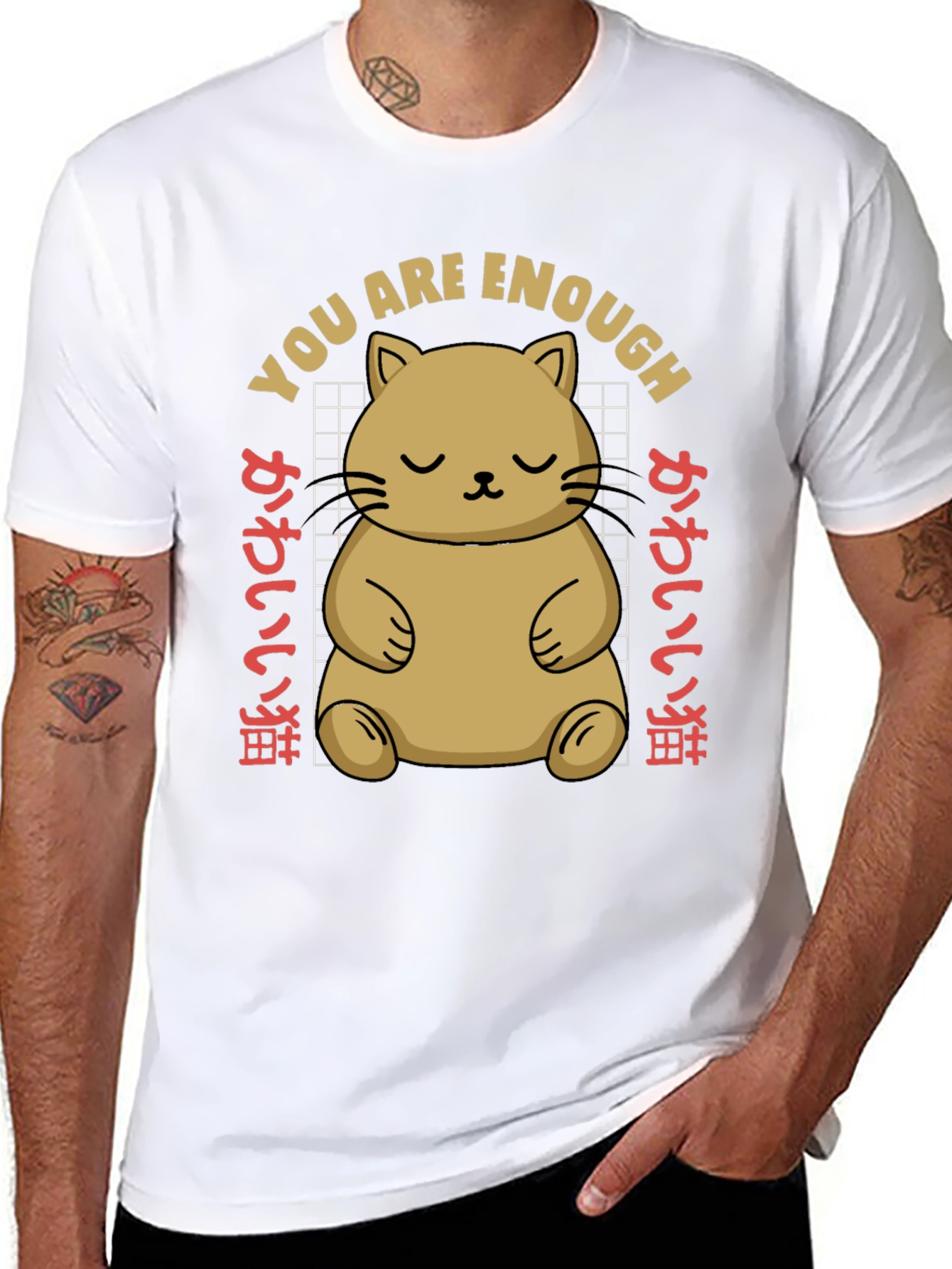 Cute Cat You Are Enough Graphic Tee