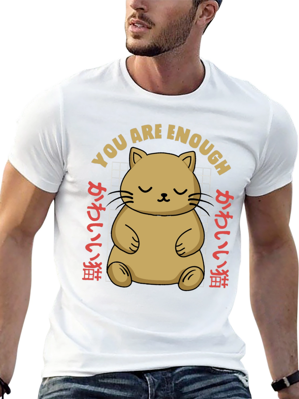 Cute Cat You Are Enough Graphic Tee