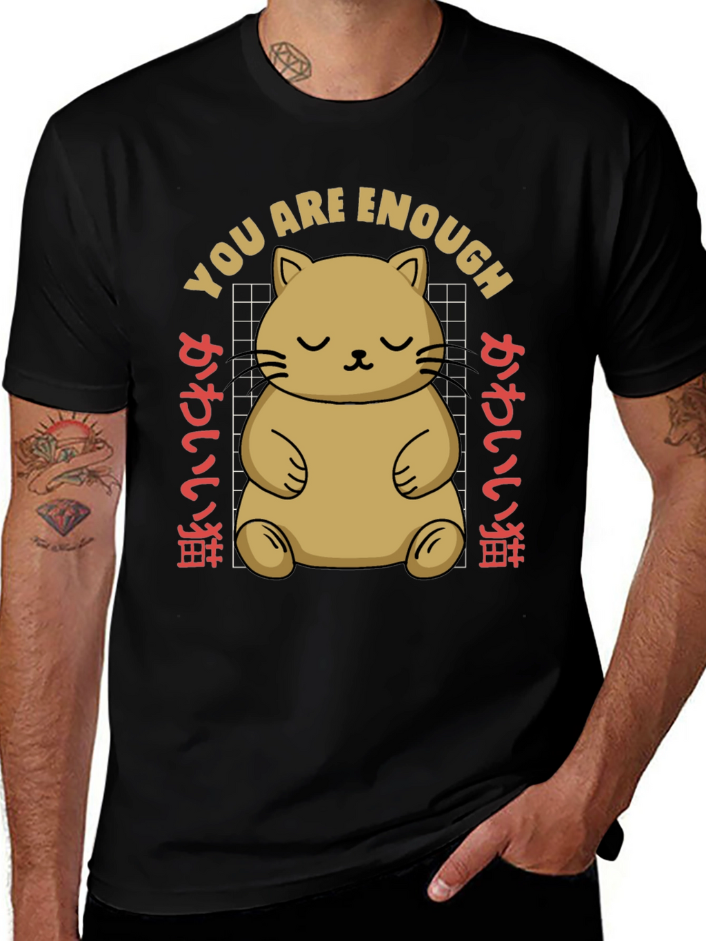Cute Cat You Are Enough Graphic Tee