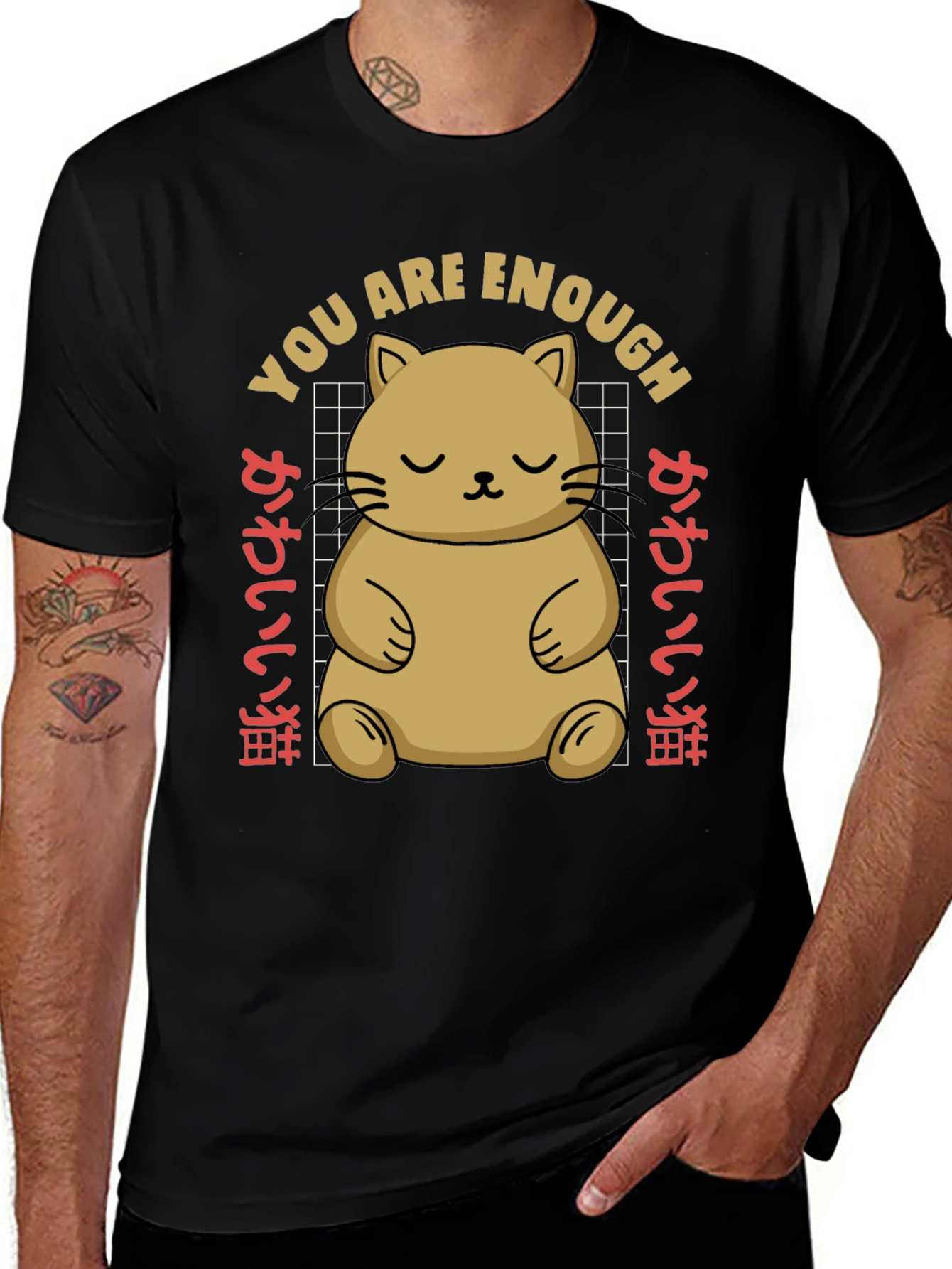 Cute Cat You Are Enough Graphic Tee