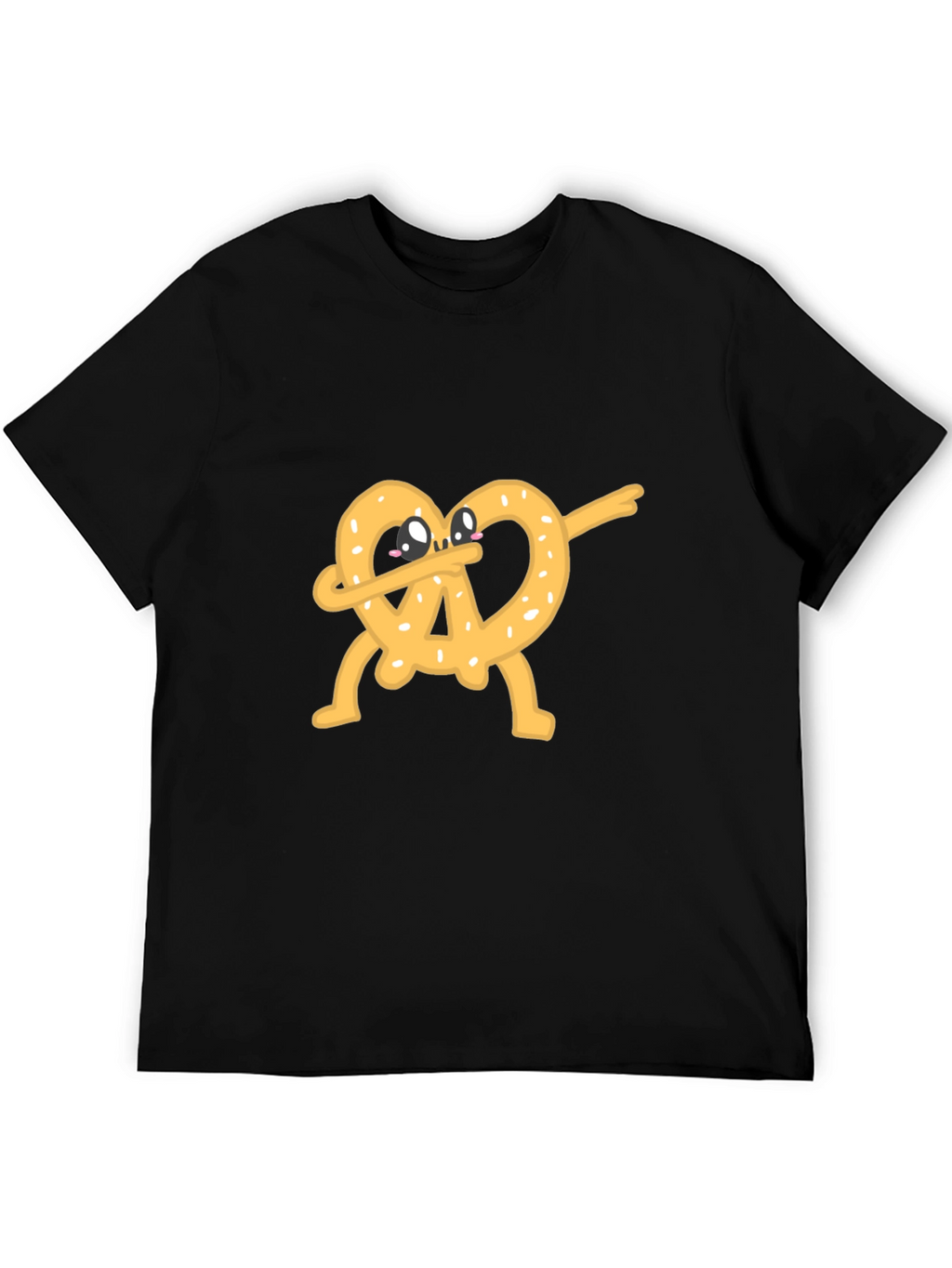Dabbing Pretzel Graphic Tee - Unisex Black T-Shirt