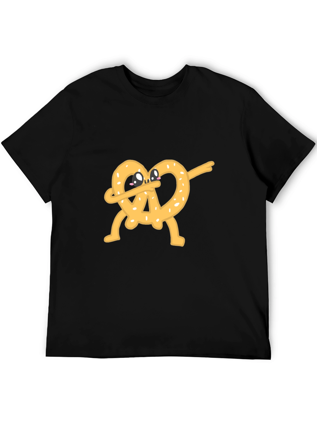 Dabbing Pretzel Graphic Tee - Unisex Black T-Shirt