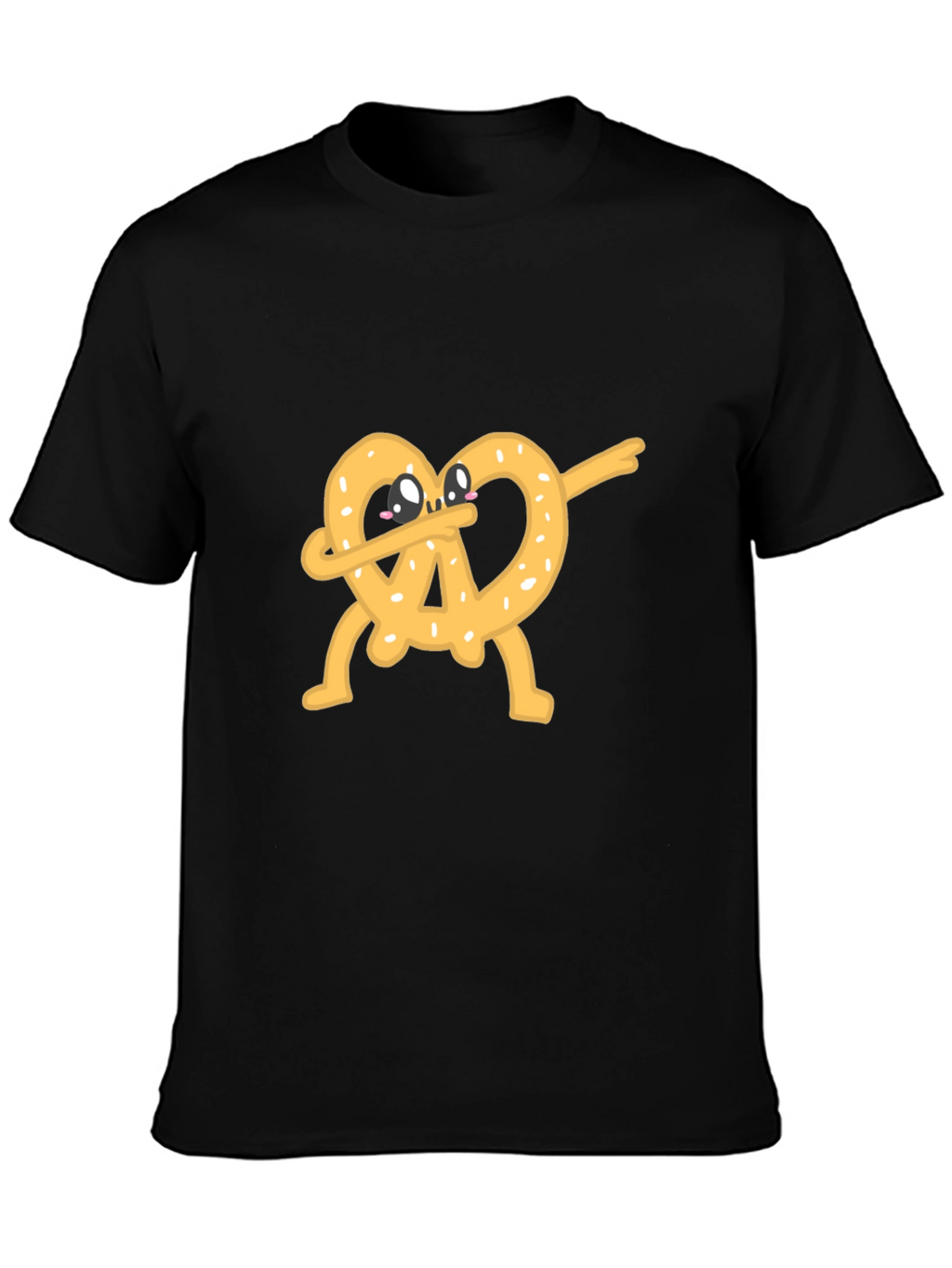 Dabbing Pretzel Graphic Tee - Unisex Black T-Shirt