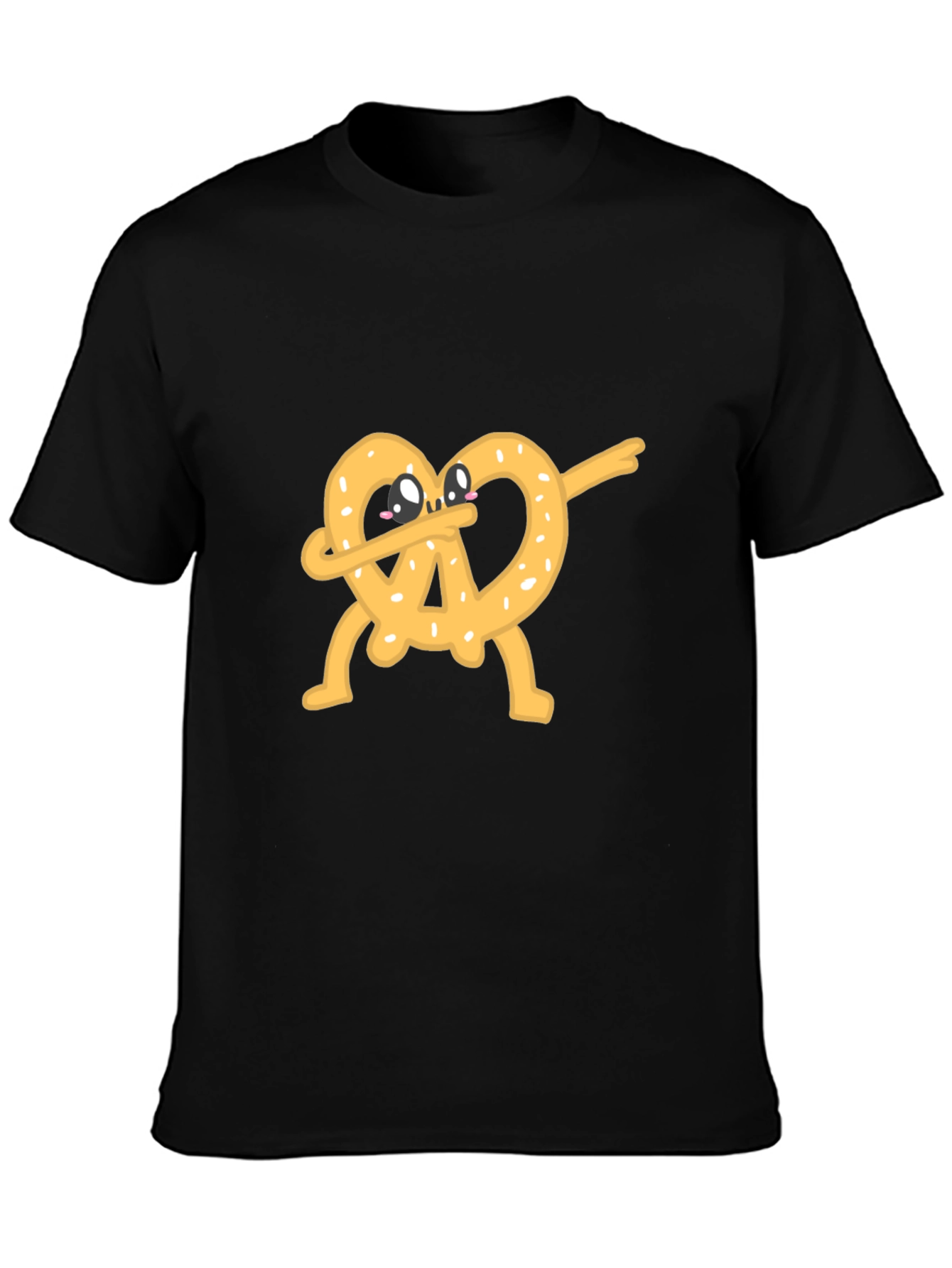 Dabbing Pretzel Graphic Tee - Unisex Black T-Shirt
