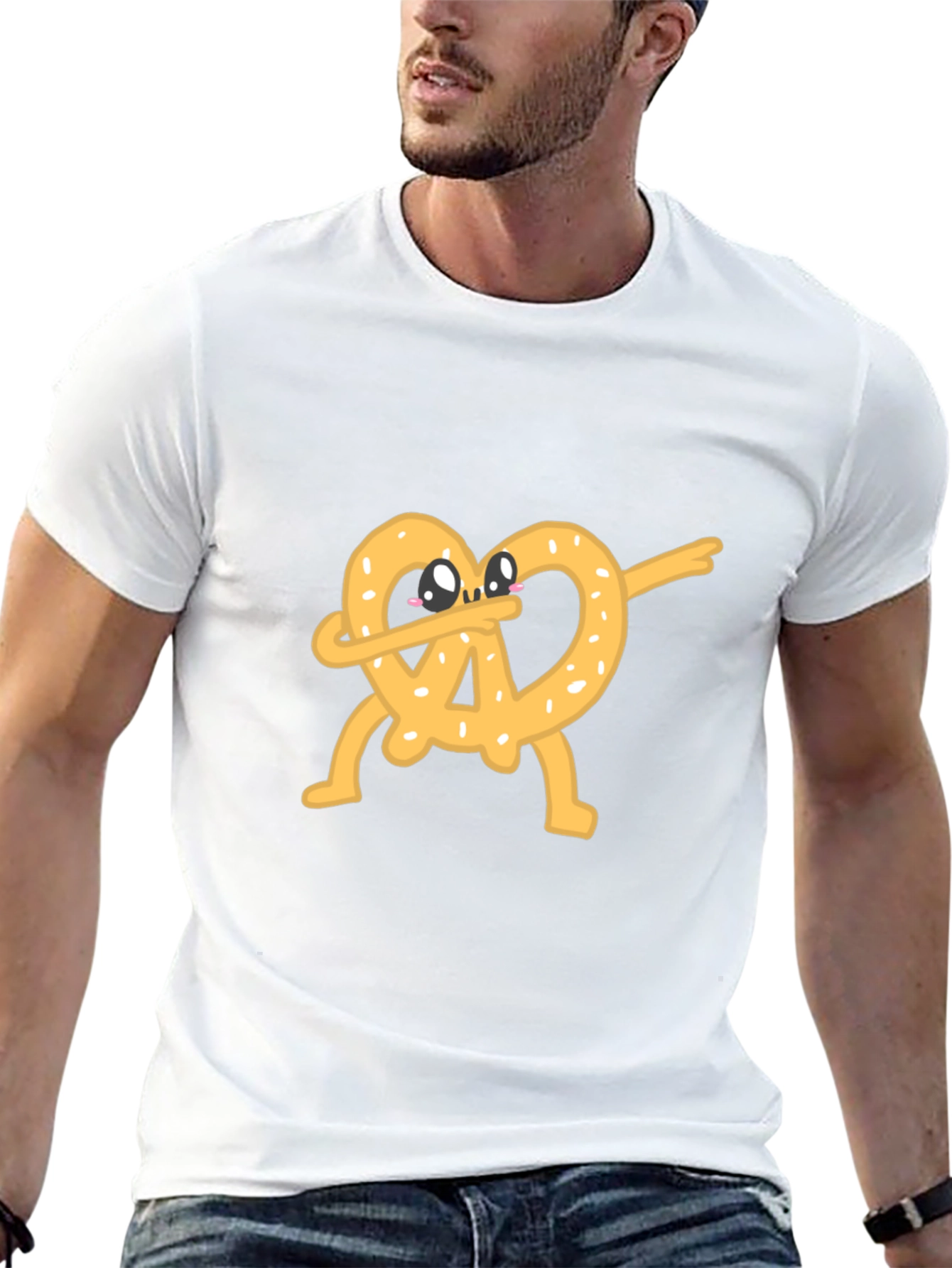 Dabbing Pretzel Graphic Tee - Unisex Black T-Shirt