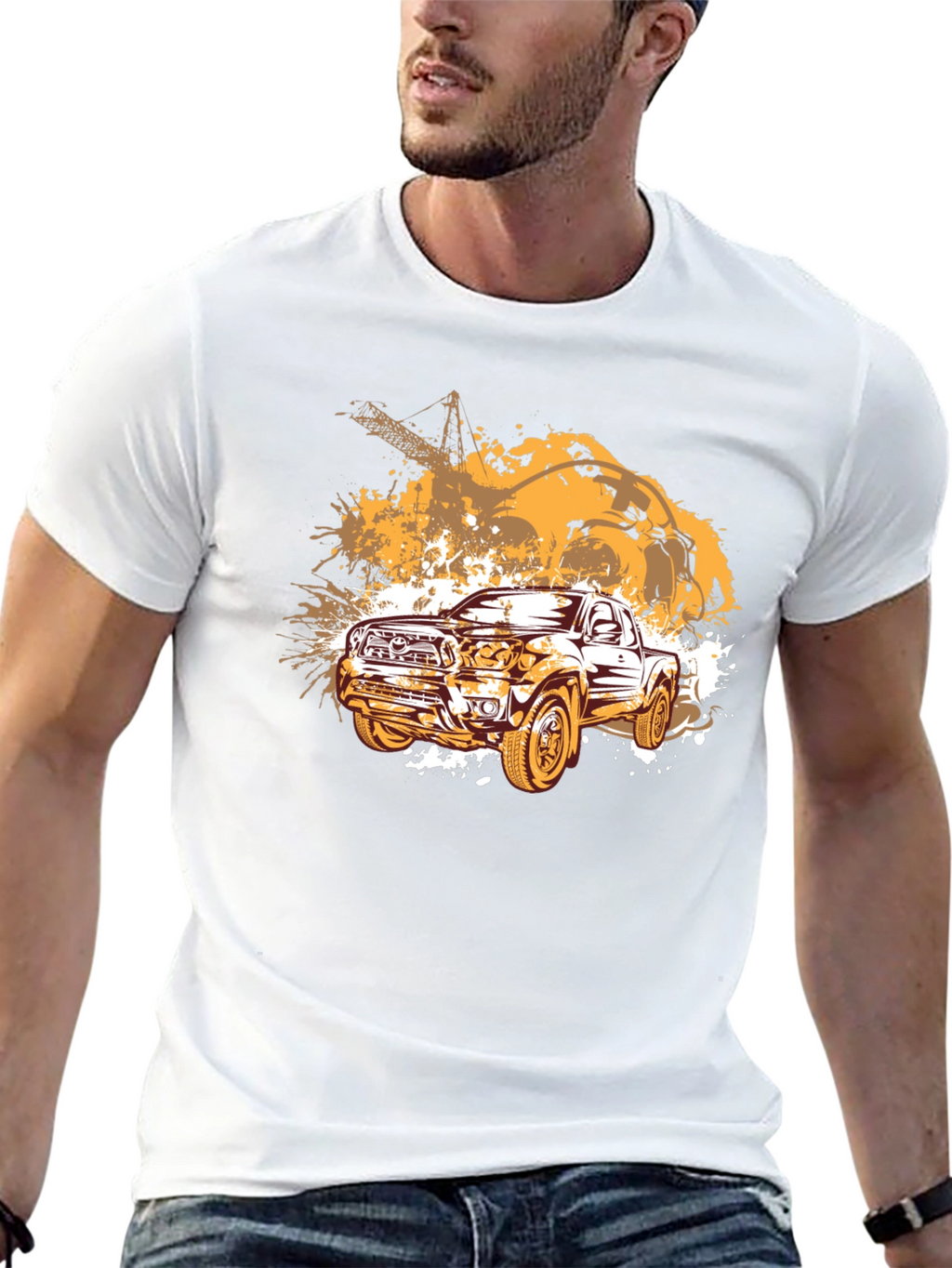 Truck Graphic T-Shirt - Black Cotton Blend Tee