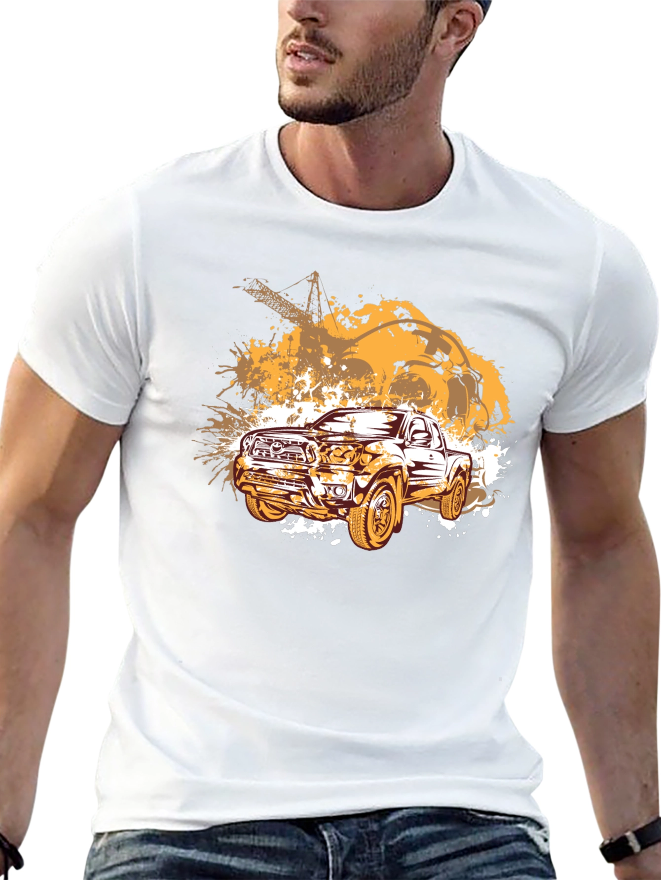 Truck Graphic T-Shirt - Black Cotton Blend Tee