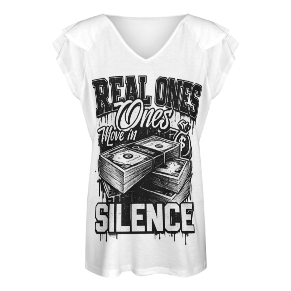 Real Ones Move in Silence Graphic Tee – Streetwear Money Stack Urban Shirt(z868)