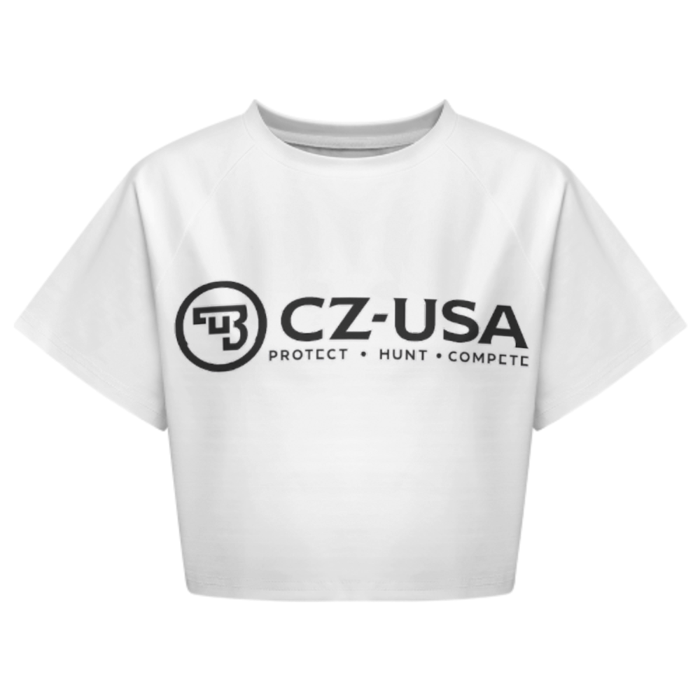 CZ-USA Protect Hunt Compete Crop Tee | Tactical Outdoor Lifestyle Graphic Shirt(z891)