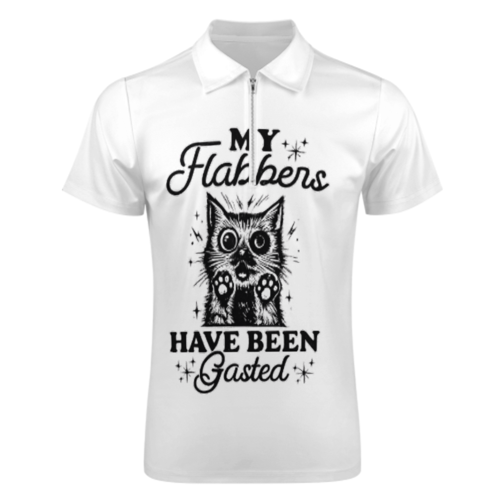 My Flabbers Have Been Gasted Funny Cat Graphic T-Shirt | Cute Shocked Kitty Meme Tee for Cat Lovers(z916)